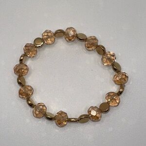 Elegant Gold and Amber Beaded Bracelet